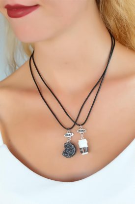 Kurabiye ve Kahve Tasarım Best Friends Kolye