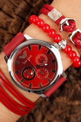 Tom Hands Deri Kordonlu Erkek Saat Kombini