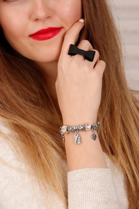 Charm Metal Aksesuarlı Bayan Bileklik