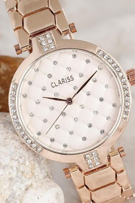 Clariss Metal Zirkon Taşlı Bayan Kol Saati