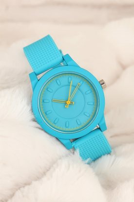 Mavi Renk Silikon Bayan Saat