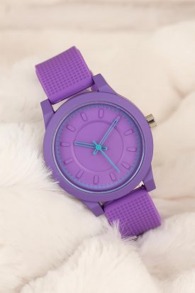 Mor Renk Silikon Bayan Saat