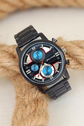 Lacivert Metal Kordonlu Spor Kasa Erkek Saati