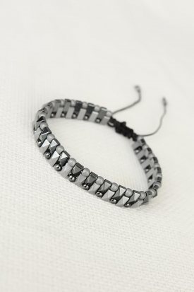 Hematit Ayarlanabilir Hematit Doğal Taş Erkek Bileklik