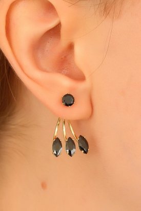 Zirkon Taşlı Tasarım Bayan Küpe