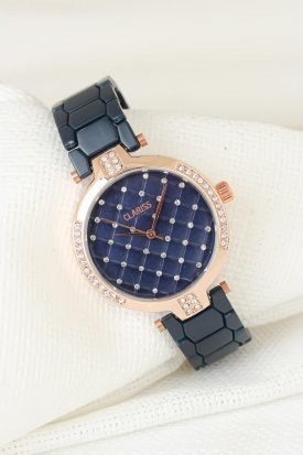 Clariss Marka Metal Kordonlu Zirkon Taşlı Kasa Bayan Saat