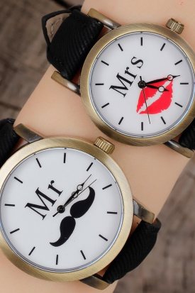Kot Kordonlu Özel Tasarımlı Sevgili Saat Kombini