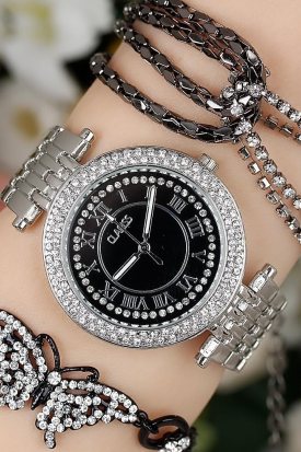 Clariss Zirkon Taşlı Bayan Saat Kombini