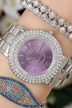 Clariss Zirkon Taşlı Bayan Saat Kombini