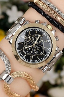 Clariss Zirkon Taşlı Bayan Saat Kombini