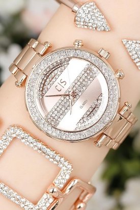 Clariss Zirkon Taşlı Bayan Saat Kombini
