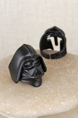 Şovalye Figürlü Mat Siyah Renk Metal Erkek Ayarlamalı  Yüzük