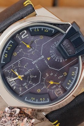 Deri Kordonlu 3 Motorlu Erkek Kol Saati