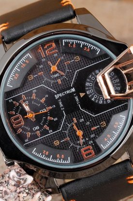 Deri Kordonlu 3 Motorlu Erkek Kol Saati