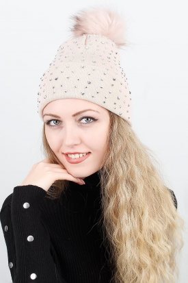 Parlak Taşlı Ponponlu Yeni Sezon Tasarım Bayan Bere