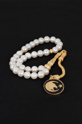 3 Hilal İmameli İnci Doğal Taş Tesbih