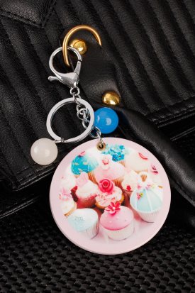Aynalı Dondurma Figürlü Anahtarlık