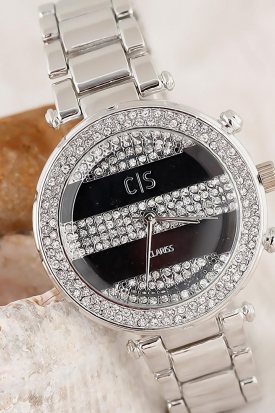 Clariss Zirkon Parlak Taşlı Metal Bayan Kol Saati