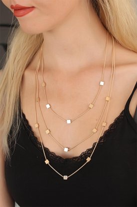 Dore Renkli Bayan Çoklu Tasarım Kolye